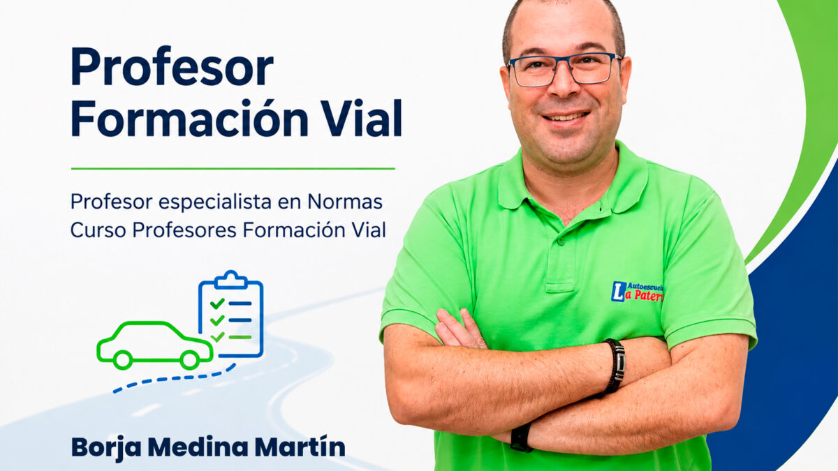 Profesor de Autoescuela La Paterna Las Palmas Borja Medina Martín explicando la Normativa VMP