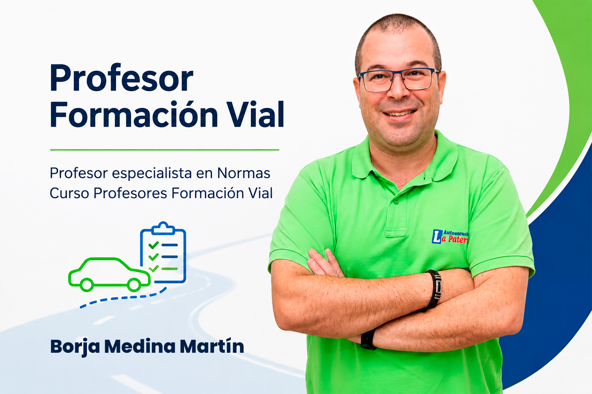 Profesor de Autoescuela La Paterna Las Palmas Borja Medina Martín explicando la Normativa VMP